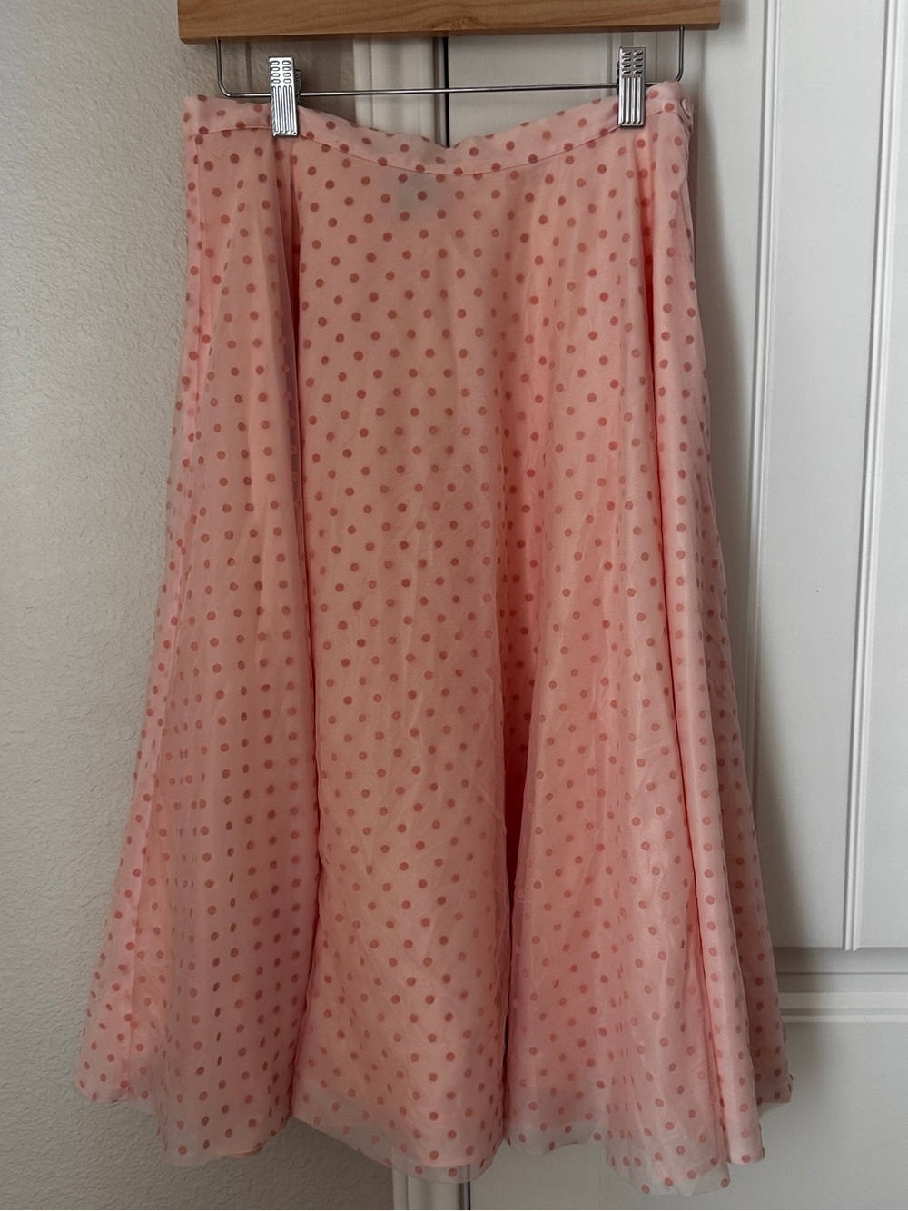 Moda International Skirt Women 8 Pink Polka Dot Sheer feminine Barbie ballerina
